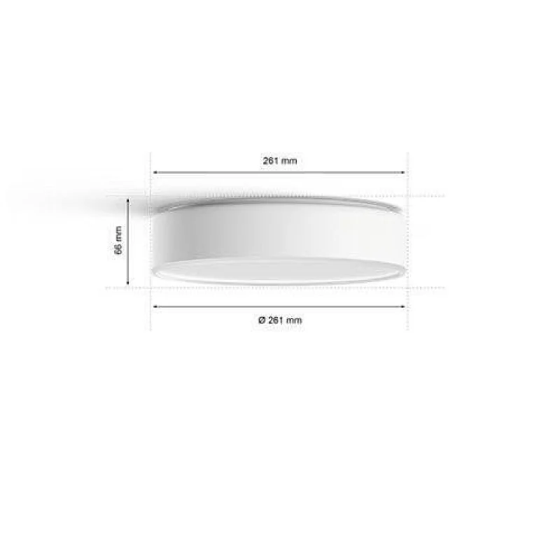 Смарт LED димируема плафониера Philips Hue Enrave S, 26.1 см, 9.6W, 1220 lm, бяла светлина 2200-6500K, Бяла/Черна (Цвят: Бял) - Снимка 4