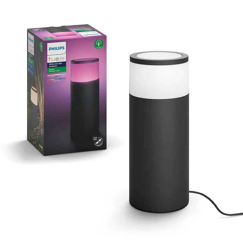 Смарт градинска LED RGBW димируема лампа Philips Hue Calla + Hue Bridge, 25.2 см, 8W, 600 lm, IP65