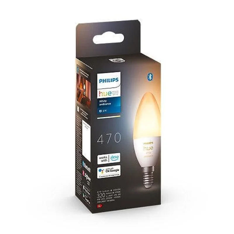 Смарт LED димируема крушка Philips Hue White Ambiance, 5.2W, 470 lm, E14, 2100-6500K - Снимка 3