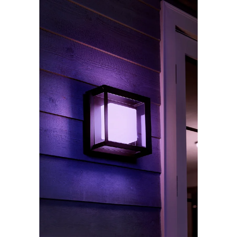 Смарт външен LED RGBW димируем аплик Philips Hue Econic Outdoor WACA, черен, 1150 lm, 15W, IP44 (BT, Zigbee, HomeKit, Google, Alexa, SmartThings) - Снимка 4