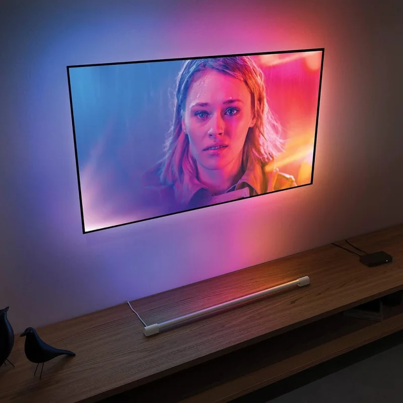 Смарт амбиентен LED RGBW димируем осветител Philips HUE Play Gradient, бял, алуминий, 87 см, 1540 lm, 17.4W, за TV 40-60", 16 мил.цвята (BT, Zigbee, HomeKit, Google, Alexa, SmartThings) - Снимка 8