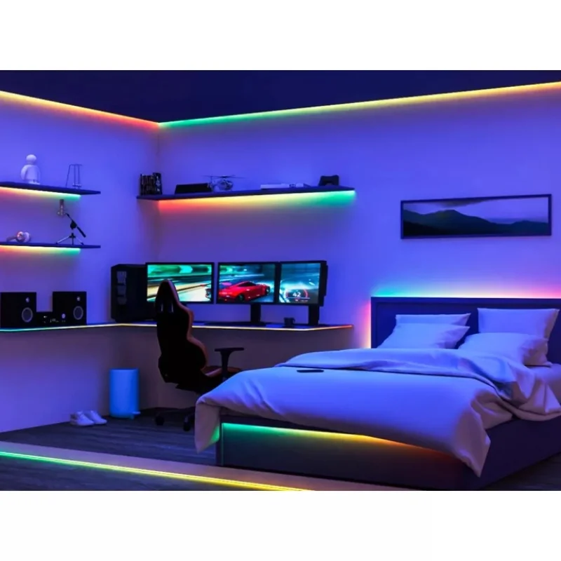 Смарт LED RGBW димируема лента WiZ Smart LED Strip Type-C 10 м, 12W, 3200 lm, IP65, 16 милиона цвята (BT, Zigbee, Matter, Apple Home, Google, Alexa, SmartThings) - Снимка 3