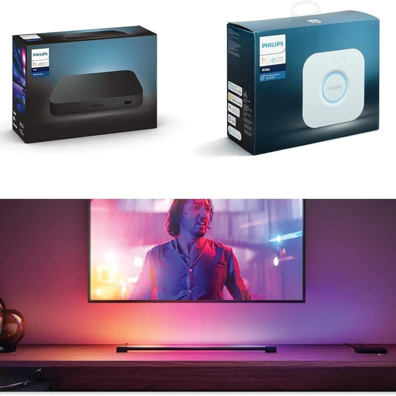 Смарт амбиентен LED RGBW димируем осветител Philips HUE Play Gradient, WACA, бял, алуминий, 137 см, 20W, 1800 lm, за TV 60-85", 16 мил. цвята (BT, Zigbee, HomeKit, Google, Alexa, SmartThings) - Снимка 11