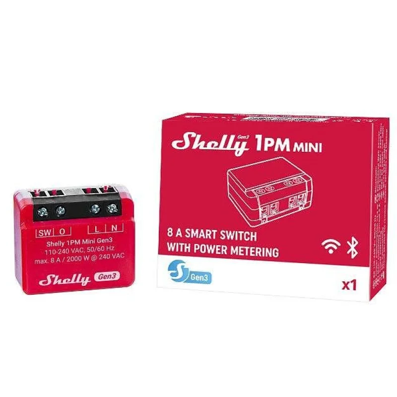 Смарт Wi-Fi измервателно реле Shelly Mini 1PM Gen3 - Снимка 4