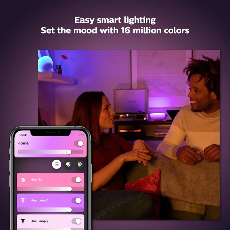 Смарт LED RGBW преносима димируема лампа Philips Hue Go WACA, бяла, 23 см, 6W, 520 lm, IP44 (BT, Zigbee, HomeKit, Google, Alexa, SmartThings) - Снимка 3