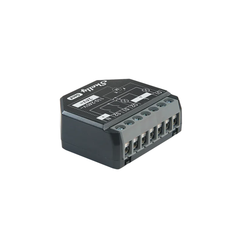 Смарт двуканално измервателно реле Shelly 2PM Gen4, Wi-Fi, Zigbee, Matter