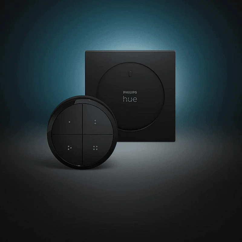 Смарт ключ за управление Philips Hue Tap Dial Switch, бял/черен, 4 бутона, IP20 (BT, Zigbee, HomeKit, Google, Alexa, SmartThings) (Цвят: Черен) - Снимка 2