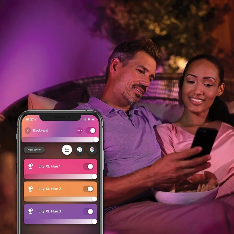 Смарт външен LED RGBW димируем спот Philips Hue Lily XL WACA, 15W, 1050 lm, IP65, E27, Черен - Снимка 8