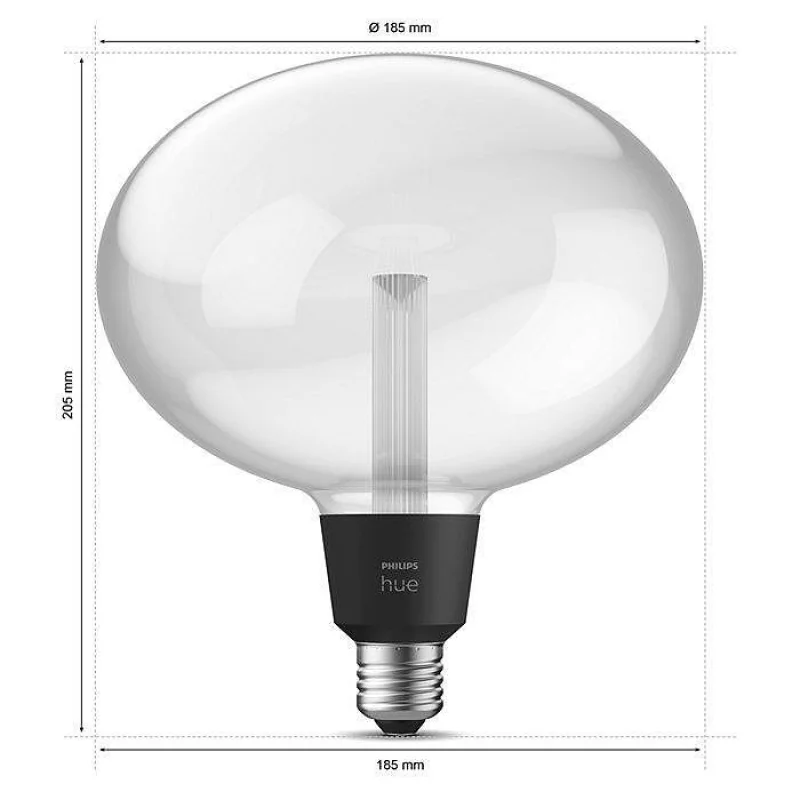Смарт LED RGBW димируема крушка Philips Hue Lightguide Ellipse, 6.5W, 500 lm, E27 - Снимка 3