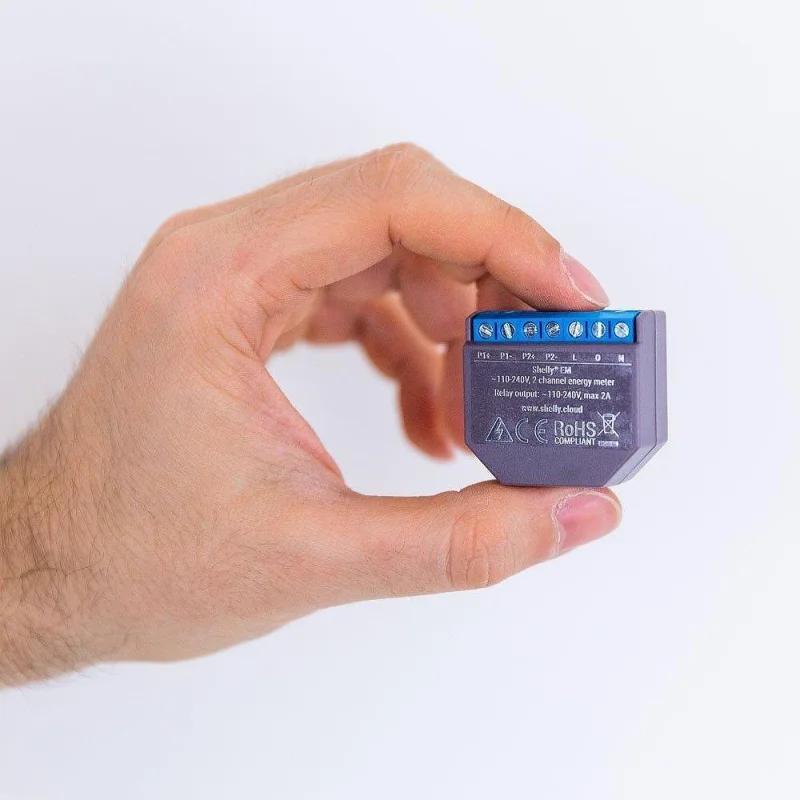 Смарт Wi-Fi измервателно реле Shelly EM + 1 клема 50A - Снимка 2