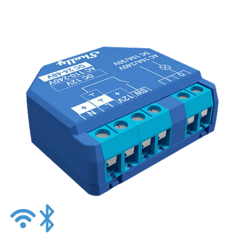 Смарт реле Shelly Plus 1 със сух контакт, Wi-Fi
