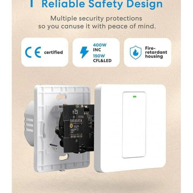 Смарт Wi-Fi превключвател Meross MSS510 - Снимка 2