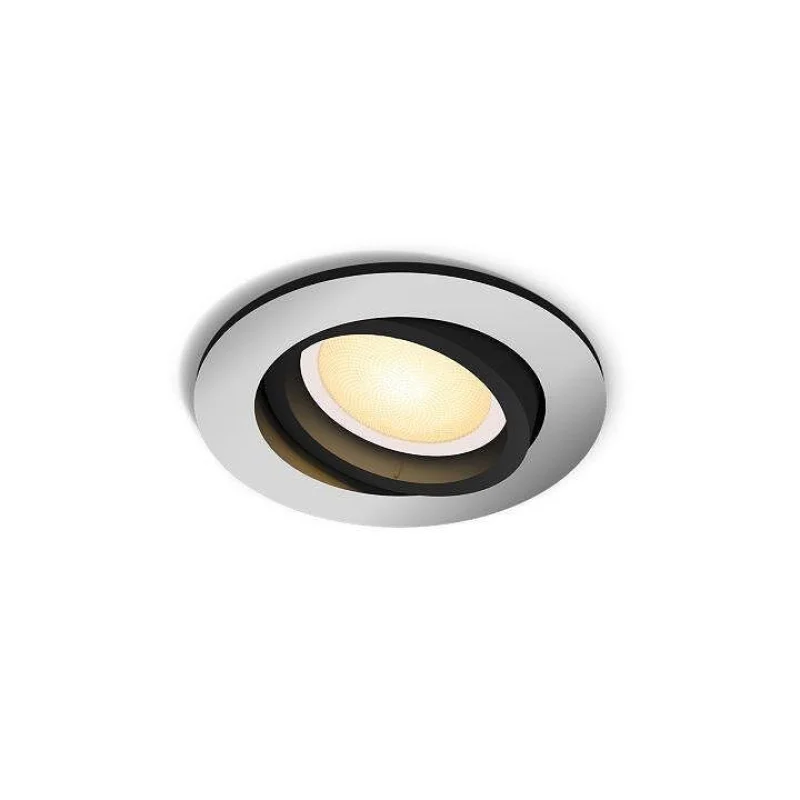 Смарт LED димируема луничка Philips HUE Milliskin, алуминий, 7 см, 4.2W, 400 lm, IP20, GU10, бяла светлина 2100-6500K (BT, Zigbee, HomeKit, Google, Alexa, SmartThings) - Снимка 3