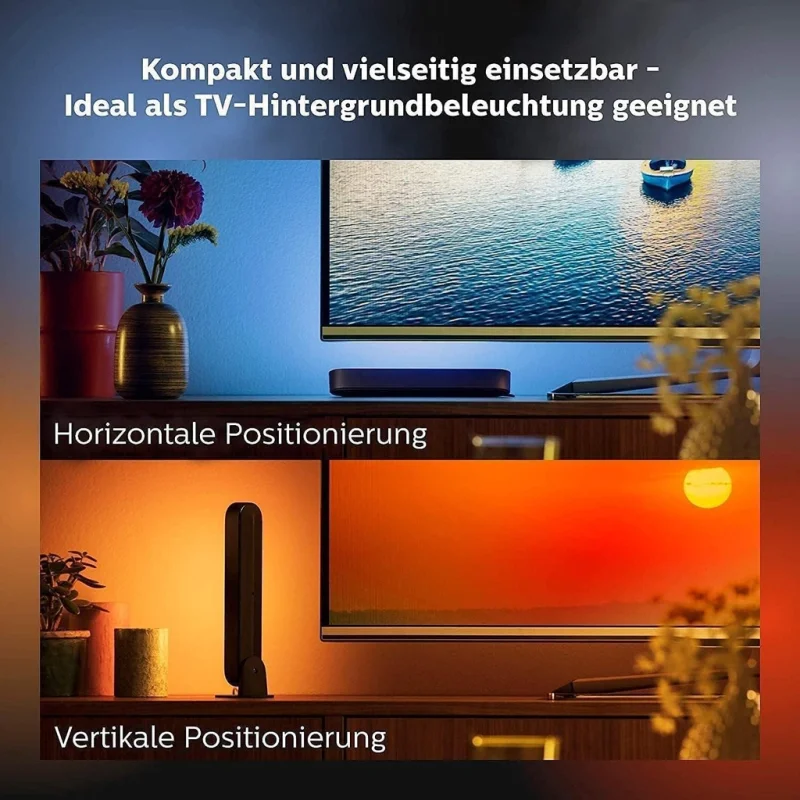 Смарт LED RGBW димируеми светлинни панели Philips Hue Play Lightbar WACA Double Pack 2 бр., черни, 2x500lm, 2x6.7W, 16 мил. цвята (BT, Zigbee, HomeKIt, Google, Alexa, SmartThings) - Снимка 4