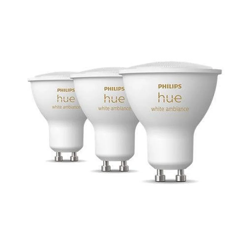 Смарт сет димируеми LED лунички Philips Hue White Ambiance, 3 бр., 4.2W, 400 lm, GU10, 2100-6500K - Снимка 6