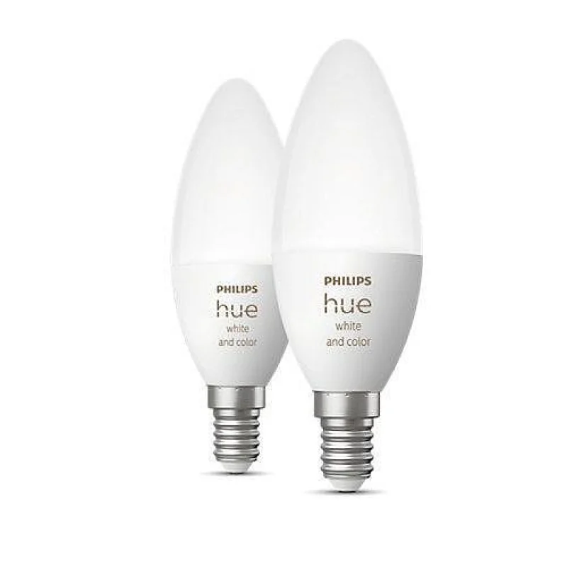 Смарт LED RGBW димируеми крушки Philips Hue WACA, 2 бр., 5.3W, 320 lm, E14 - Снимка 4