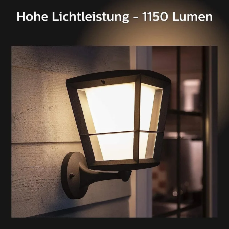 Смарт външен LED RGBW димируем аплик Philips Hue Econic + Hue Bridge, 15W, 1150 lm, GU10, IP44, Черен - Снимка 3