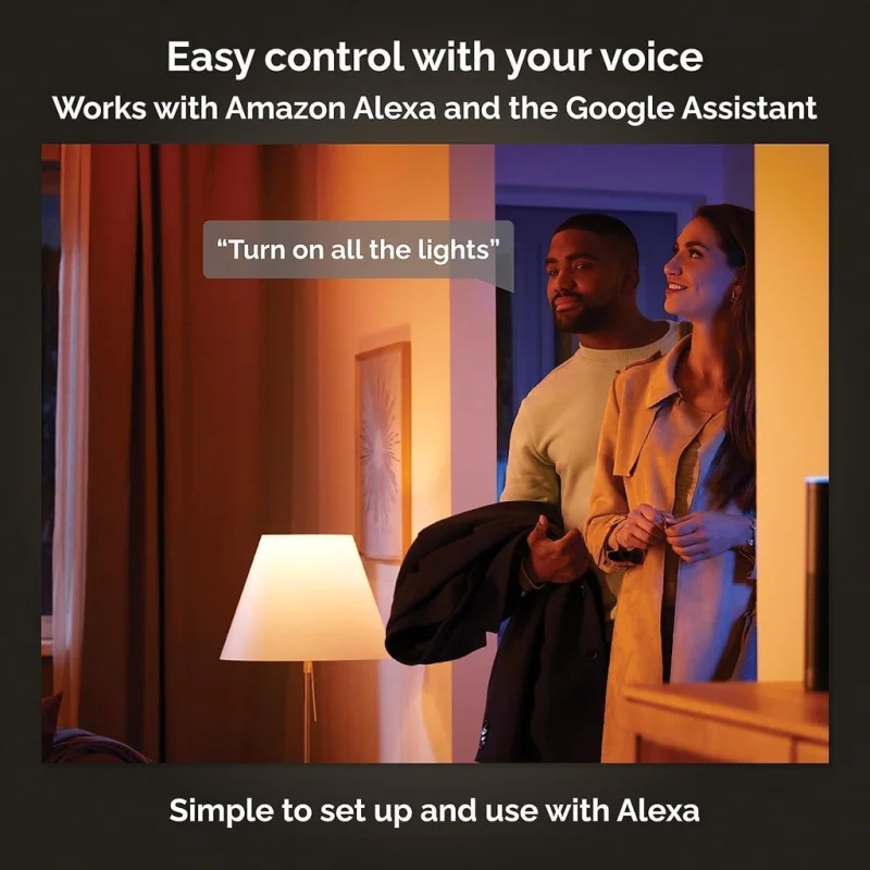 Смарт димируем RGBW LED двоен спот Philips HUE Fugato WACA, черен, 2x350 lm, бяла/цветна светлина с 16 мил. цвята (BT, Zigbee, HomeKit, Google, Alexa, SmartThings) - Снимка 4