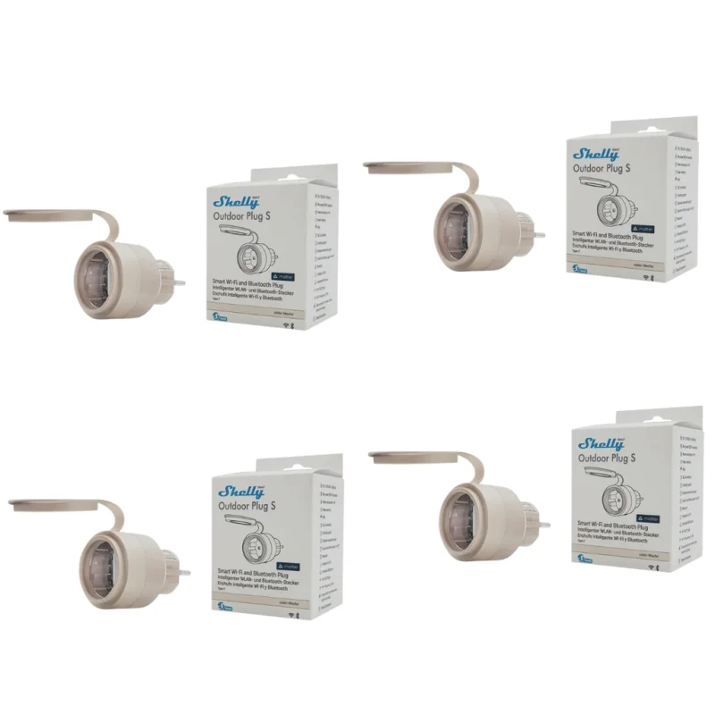 Четворен промо пакет смарт плъг за външна употреба Shelly Outdoor Plug S Gen3 (4 бр.)
