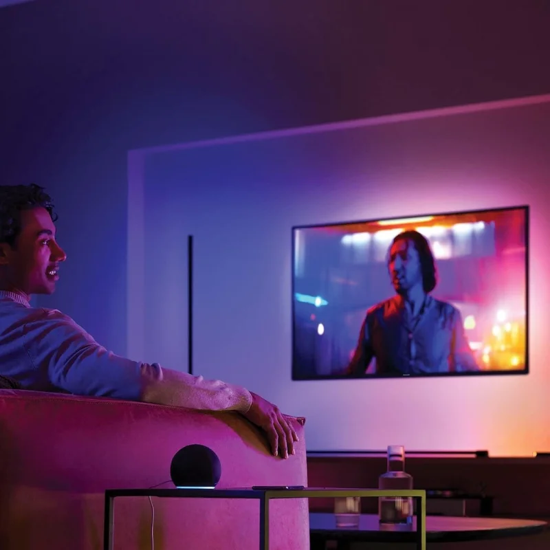 Смарт амбиентен LED RGBW димируем осветител Philips HUE Play Gradient, бял, алуминий, 87 см, 1540 lm, 17.4W, за TV 40-60", 16 мил.цвята (BT, Zigbee, HomeKit, Google, Alexa, SmartThings) - Снимка 7