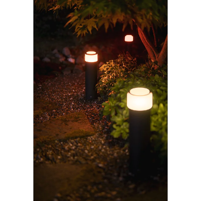 Смарт градинска LED RGBW димируема лампа Philips Hue Calla WACA, 8W, 600 lm, IP65, Черна - Снимка 7