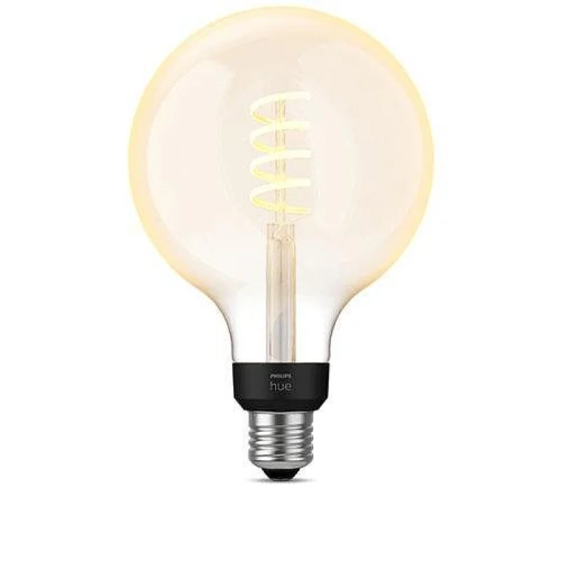 Смарт LED димируема крушка Philips Hue Filament G125, 7W, 550 lm, E27, топла бяла 2100K - Снимка 3