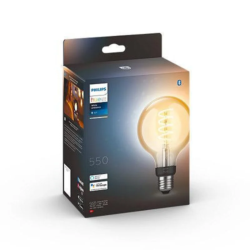 Смарт Vintage LED димируема крушка Philips Hue Filament Globe, 7W, 550 lm, E27, бяла 2200-4500K