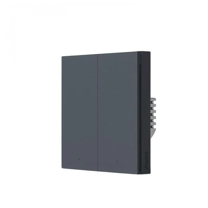 Двоен смарт ключ AQARA Wall Switch H1 No neutral, без нула, тъмносив - Снимка 3