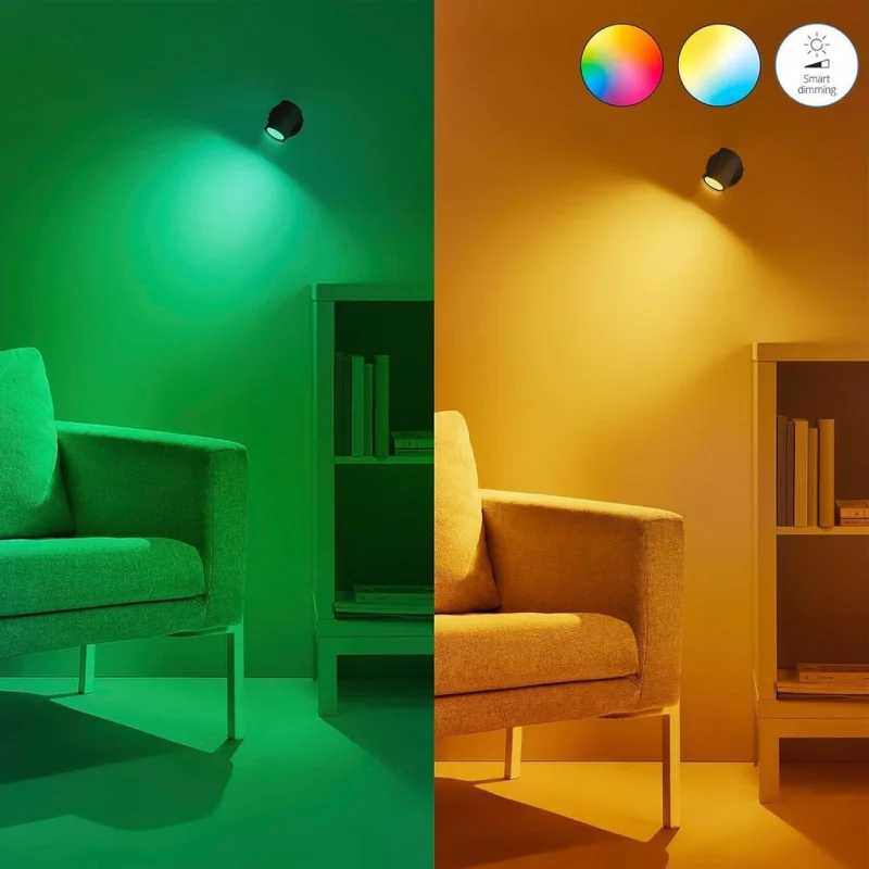 Смарт LED RGBW димируема крушка WiZ Smart Bulb Spot 4,7W, 345 lm, GU10, 16 милиона цвята (BT, Zigbee, Matter, Apple Home, Google, Alexa, SmartThings) - Снимка 6