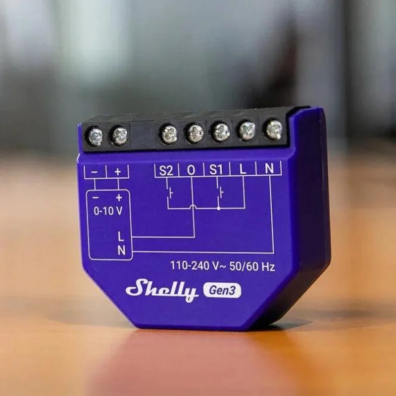 Смарт Wi-Fi измервателен димер Shelly Dimmer 0/1-10V PM Gen3 за ниско напрежение - Снимка 2