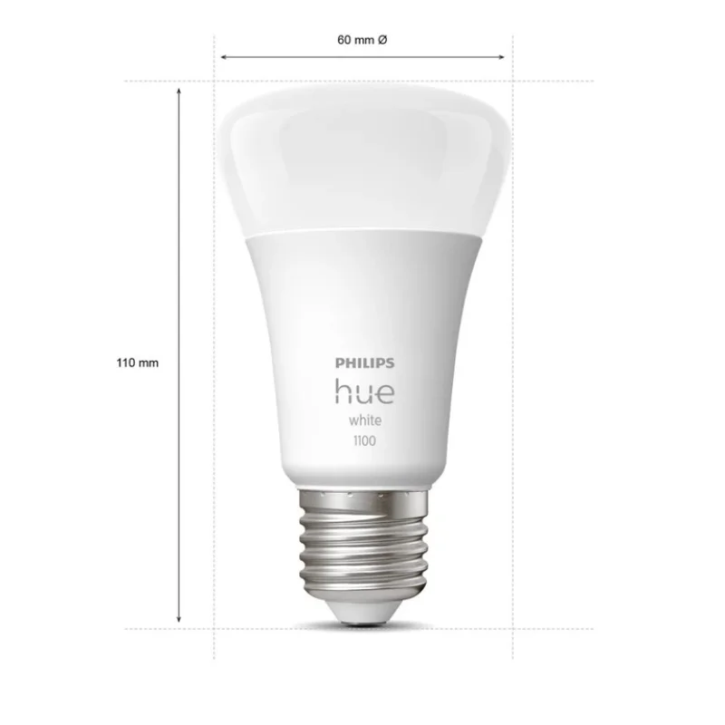 Стартов пакет смарт LED крушки Philips Hue White 3 бр, E27, 9.5W, 1055 lm + 1 бр. Hue Bridge + 1 бр. Dimmer Switch, топла бяла светлина 2700K (BT, Zigbee, HomeKit, Google, Alexa, SmartThings) - Снимка 7