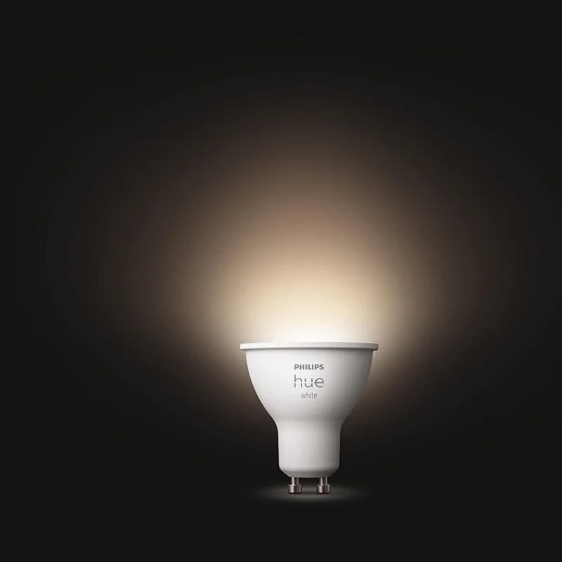 Смарт LED димируема луничка Philips Hue White GU10, 400 lm, 4.2W, 2 бр. (BT, Zigbee, HomeKit, Google, Alexa, SmartThings) - Снимка 2
