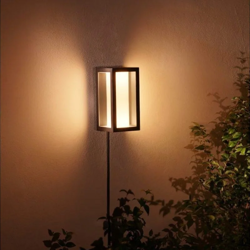 Смарт външен RGBW LED димируем аплик Philips Hue Impress + Hue Bridge, 8W, 1200 lm, E26, IP54, Черен - Снимка 5