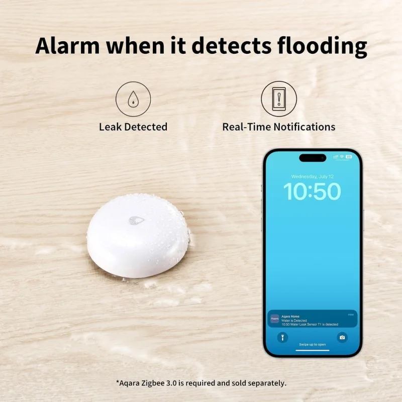 Сензор за наводнения и течове Aqara Water Leak Sensor T1 Zigbee 3.0 - Снимка 2
