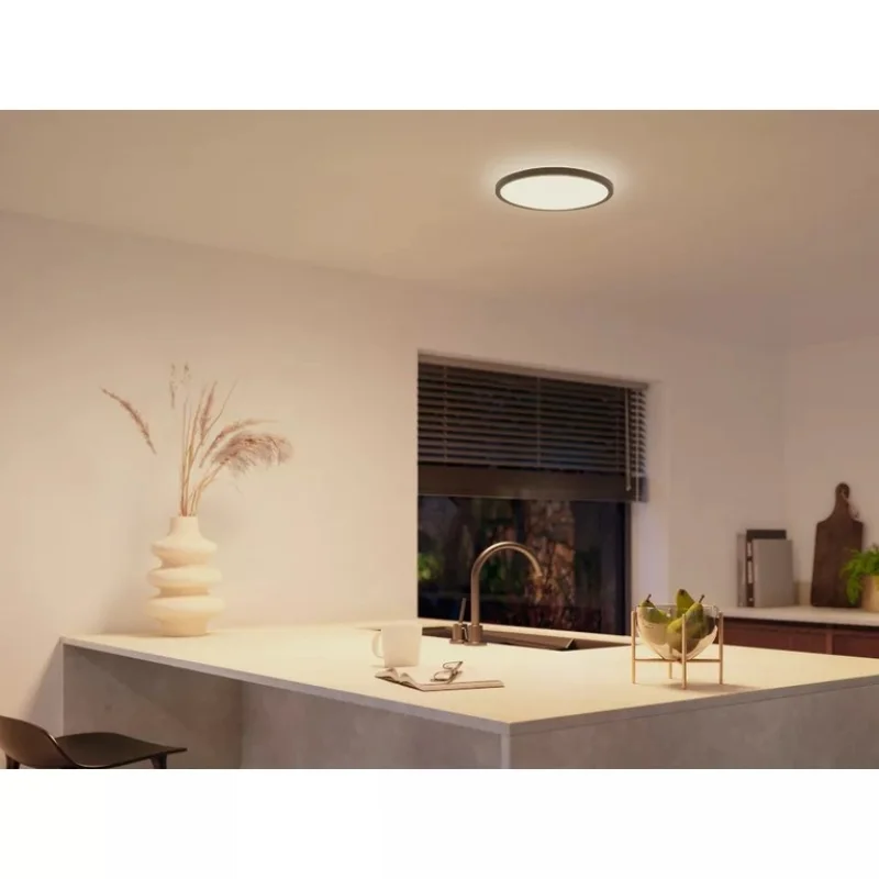 Смарт LED димируема лампа за таван Philips HUE Tento White, размер S, 29.1 см, черна, 16.6W, 2250 lm, топла бяла светлина 2700К (BT, Zigbee, HomeKit, Google, Alexa, SmartThings) - Снимка 4