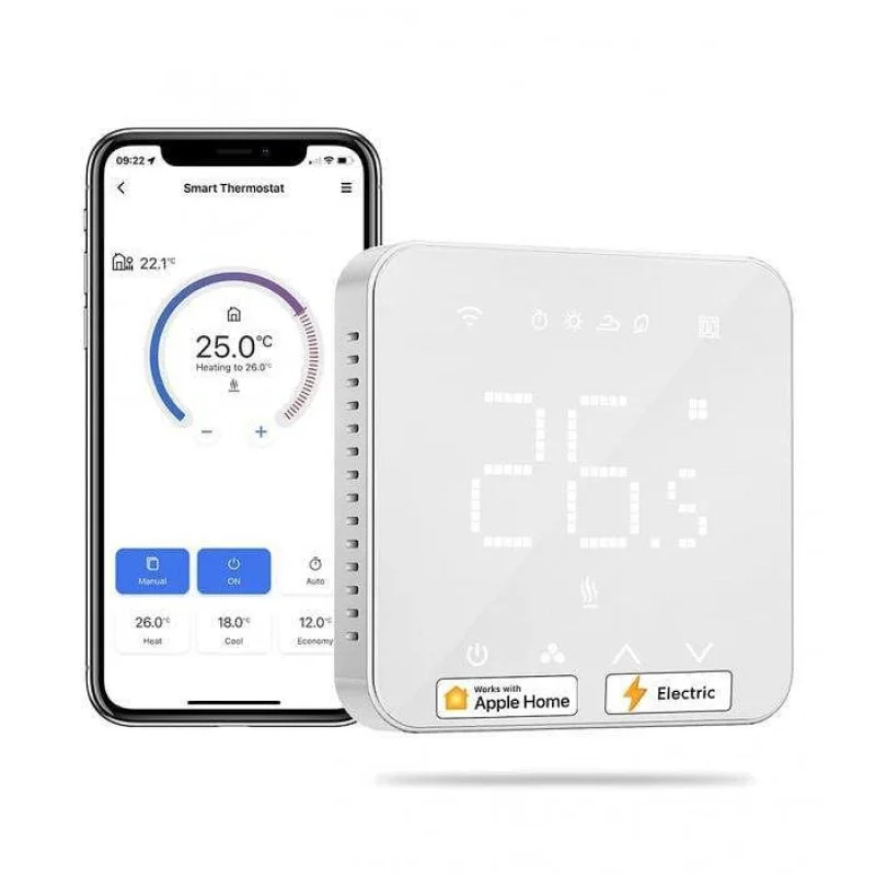 Смарт Wi-Fi термостат за електрическо подово отопление Meross MTS200 (HomeKit) - Снимка 11