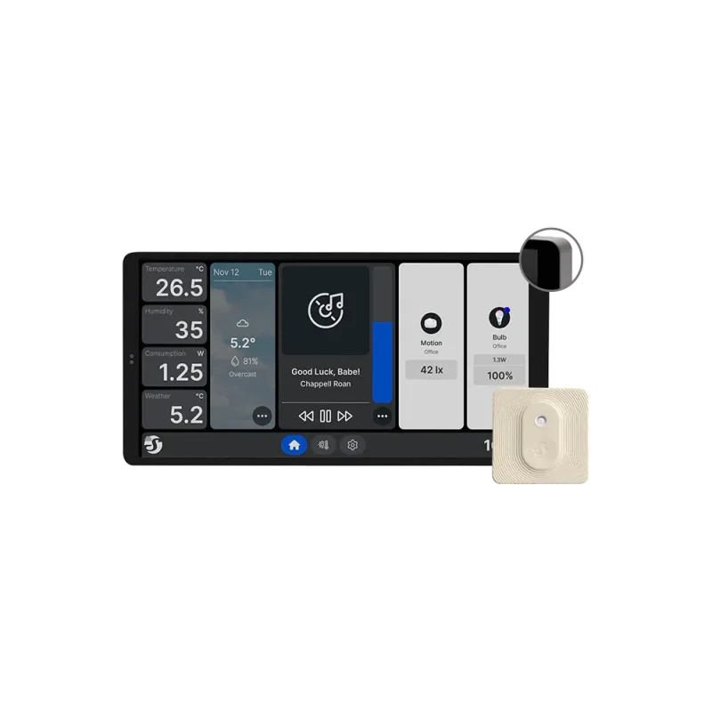 Смарт стенен дисплей Shelly Wall Display X2 + сензор BLU H&T, Wi-Fi, Bluetooth