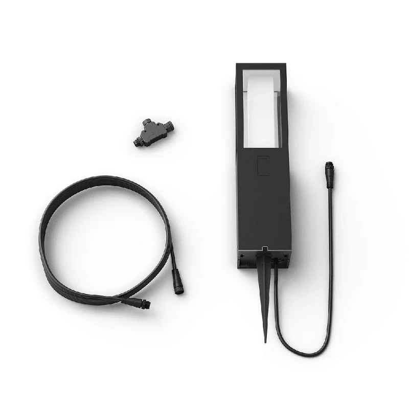 Смарт външна LED RGBW димируема лампа Philips Hue Impress + Hue Bridge, 77 см, 8W, 590 lm, GU10, IP44, Черна - Снимка 2