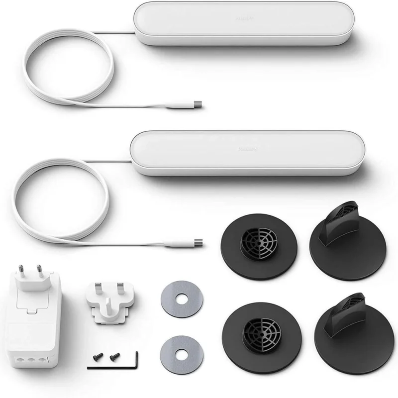 Смарт LED RGBW димируеми светлинни панели Philips Hue Play Lightbar WACA Double Pack 2 бр., бели, 2x500lm, 2x6.7W, 16 мил. цвята (BT, Zigbee, HomeKIt, Google, Alexa, SmartThings) - Снимка 3