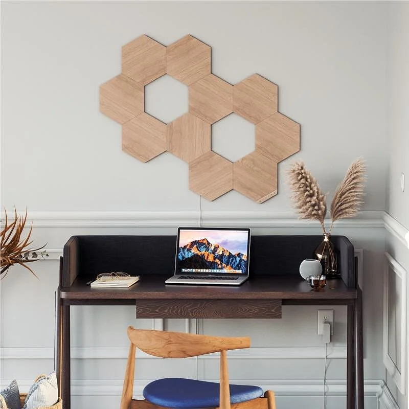 Светлинни панели Nanoleaf Elements Wood Hexagons – Разширителен пакет: 3 панела - Снимка 3