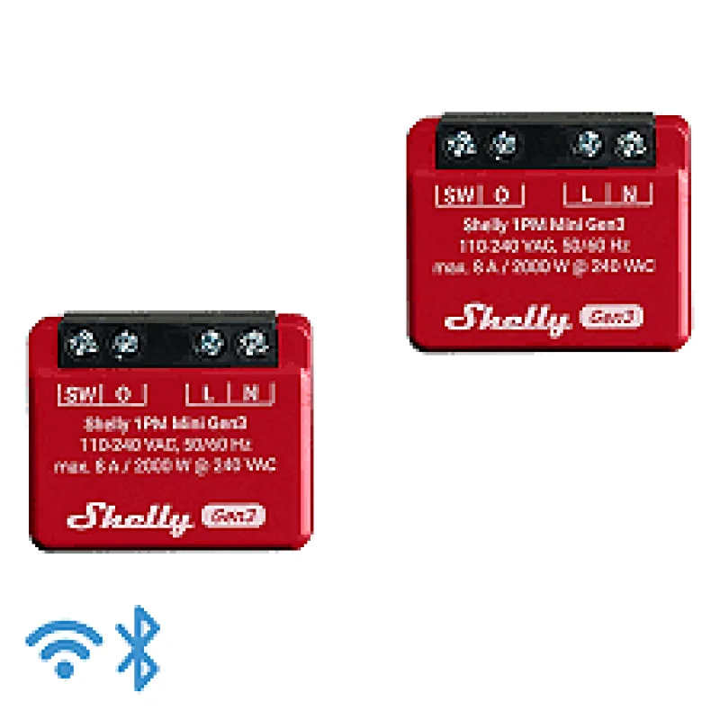 Промо пакет Shelly смарт Wi-Fi измерващо реле Shelly 1PM Gen3 Mini 2 бр. - Снимка 2