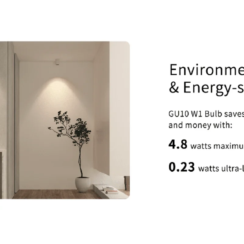 Yeelight GU10 Smart Bulb W1 (Dimmable White) – Смарт LED луничка, 2700K, Wi-Fi - Снимка 4