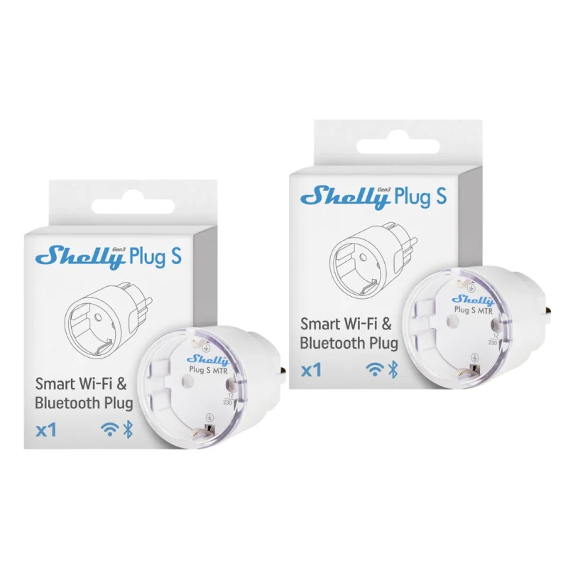 Двоен Промо Пакет Смарт Wi-Fi плъг Shelly Plug S Gen3 Matter, бял