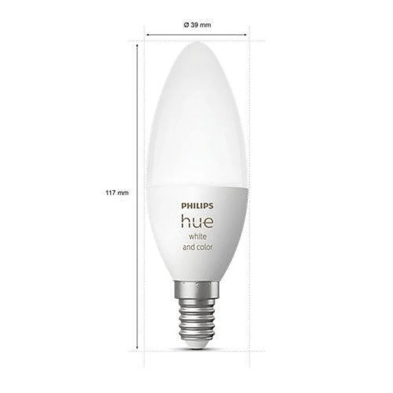 Смарт LED RGBW димируеми крушки Philips Hue WACA, 2 бр., 5.3W, 320 lm, E14 - Снимка 3