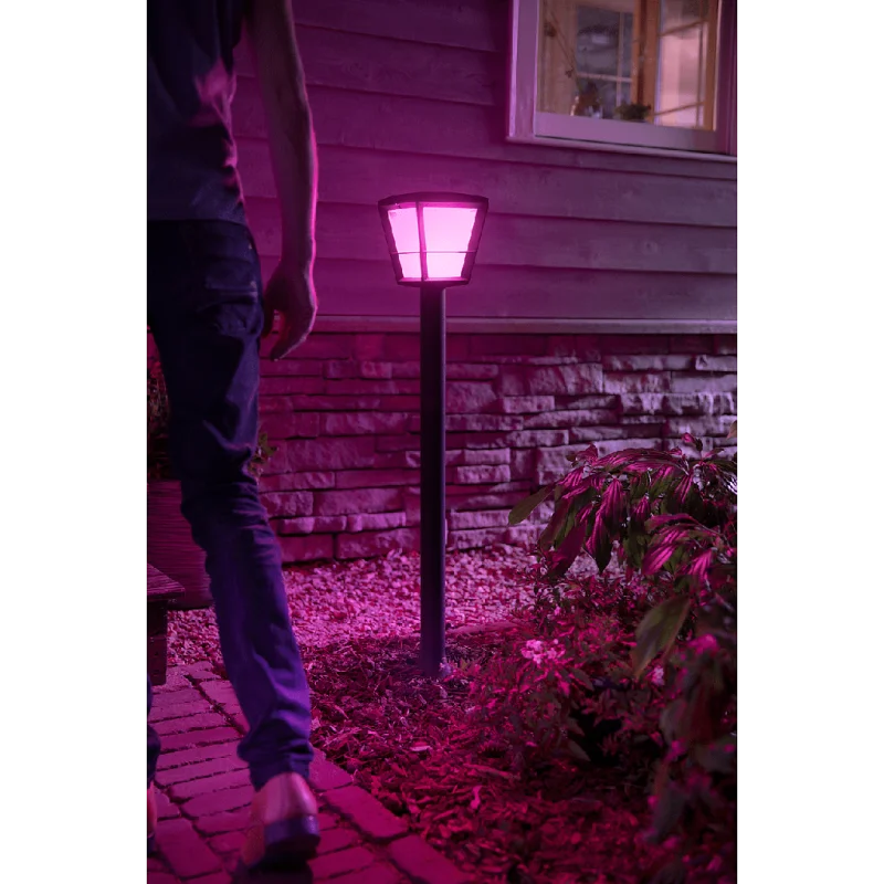 Смарт градинска LED RGBW димируема лампа Philips Hue Econic WACA, 100 см, 15W, GU10, IP44, 1150 lm, Черна - Снимка 3