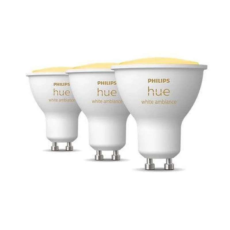 Смарт сет димируеми LED лунички Philips Hue White Ambiance, 3 бр., 4.2W, 400 lm, GU10, 2100-6500K - Снимка 2