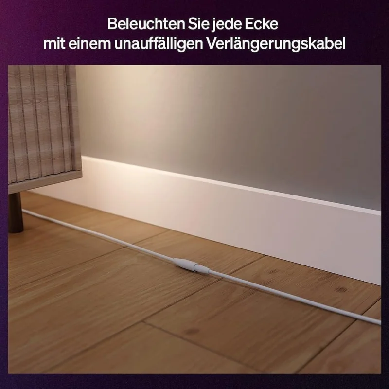 Удължителен кабел за смарт LED димируема лента Philips Hue Flux Type F 5 м, IP20, мъжко към женско, - Снимка 4