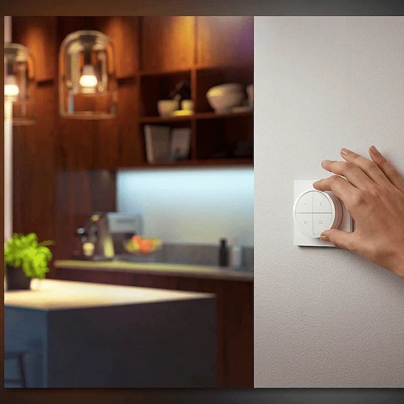 Смарт ключ за управление Philips Hue Tap Dial Switch, бял/черен, 4 бутона, IP20 (BT, Zigbee, HomeKit, Google, Alexa, SmartThings) (Цвят: Бял) - Снимка 8