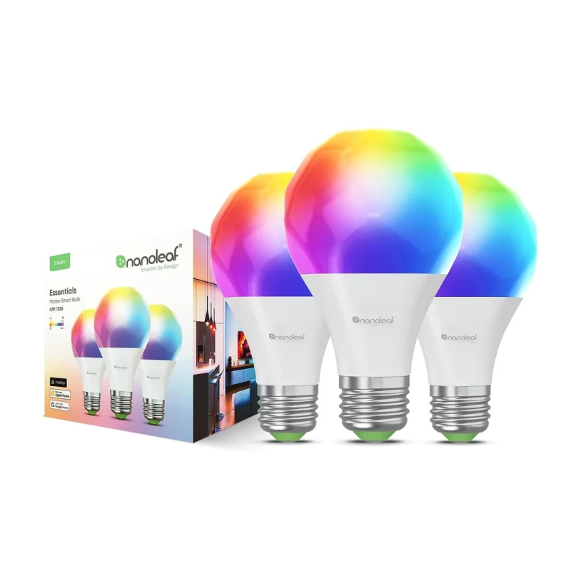 Сет от 3 смарт LED крушки Nanoleaf Essentials Matter A60 E27 - Снимка 2