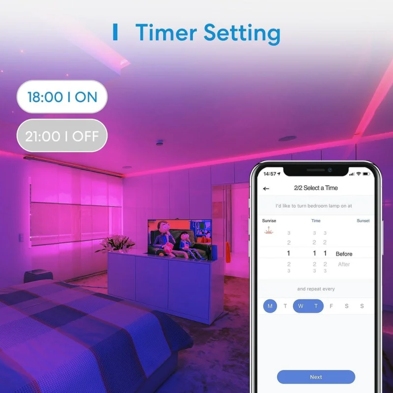Смарт LED лента Meross MSL320 PRO, RGB 5 м (HomeKit) - Снимка 7